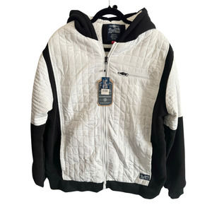 Brooklyn's Best White/ Black Fleece Lined Zipper Jacket XL